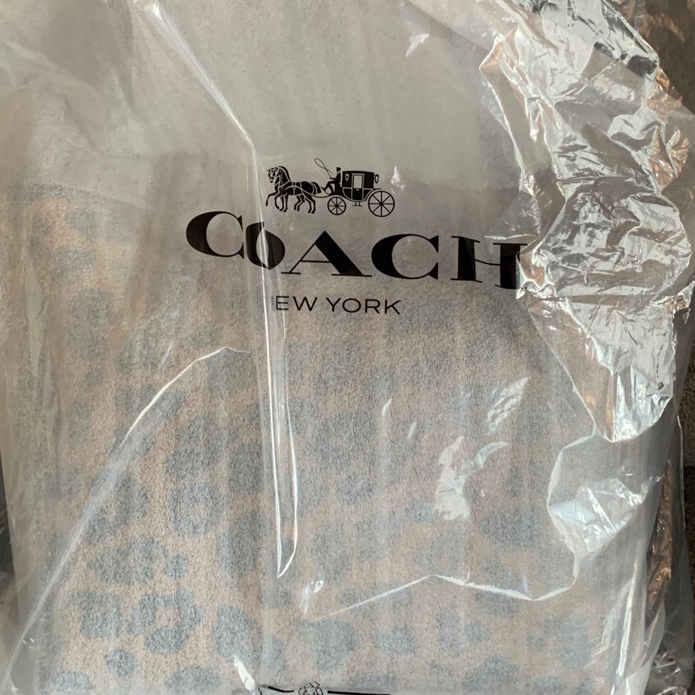 Coach Leopard Print Leather Tote Bag - Brown/Black - Picture 7 of 14